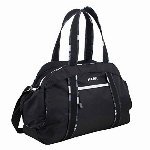 Fuel Sport Carryall Duffel For Gym, Travel Or Weekend Gateway, Black With White Zippers Today Only Hot Sale