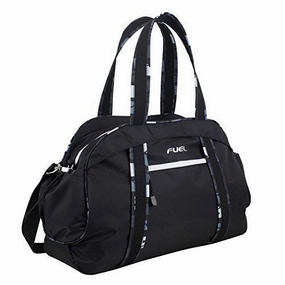 Fuel Sport Carryall Duffel For Gym, Travel Or Weekend Gateway, Black With White Zippers Today Only Hot Sale
