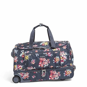 Grab Your Deal Today Save Big Online Vera Bradley Lighten Up Foldable Rolling Duffel, Tossed Posies
