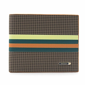 Men'S  Leather Striped Wallet Big Clearance Event Today Only Discount Alert