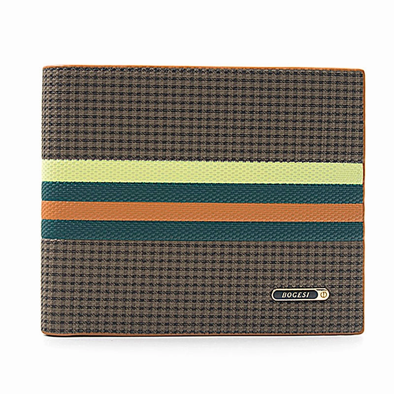 Men'S  Leather Striped Wallet Big Clearance Event Today Only Discount Alert