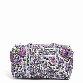Vera Bradley Iconic Small Duffel, Signature Cotton, Lavender Meadow Mega Discount Today