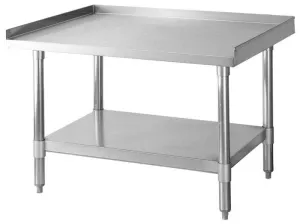 Green World - TSE-3072  - Equipment Stand, 30 x 72, stainless steel top and galvanized legs & undershelf, adjustable ABS bullet feet, top reinforced with welded HAT channel frame, sound-deadening tape between channel frame & top