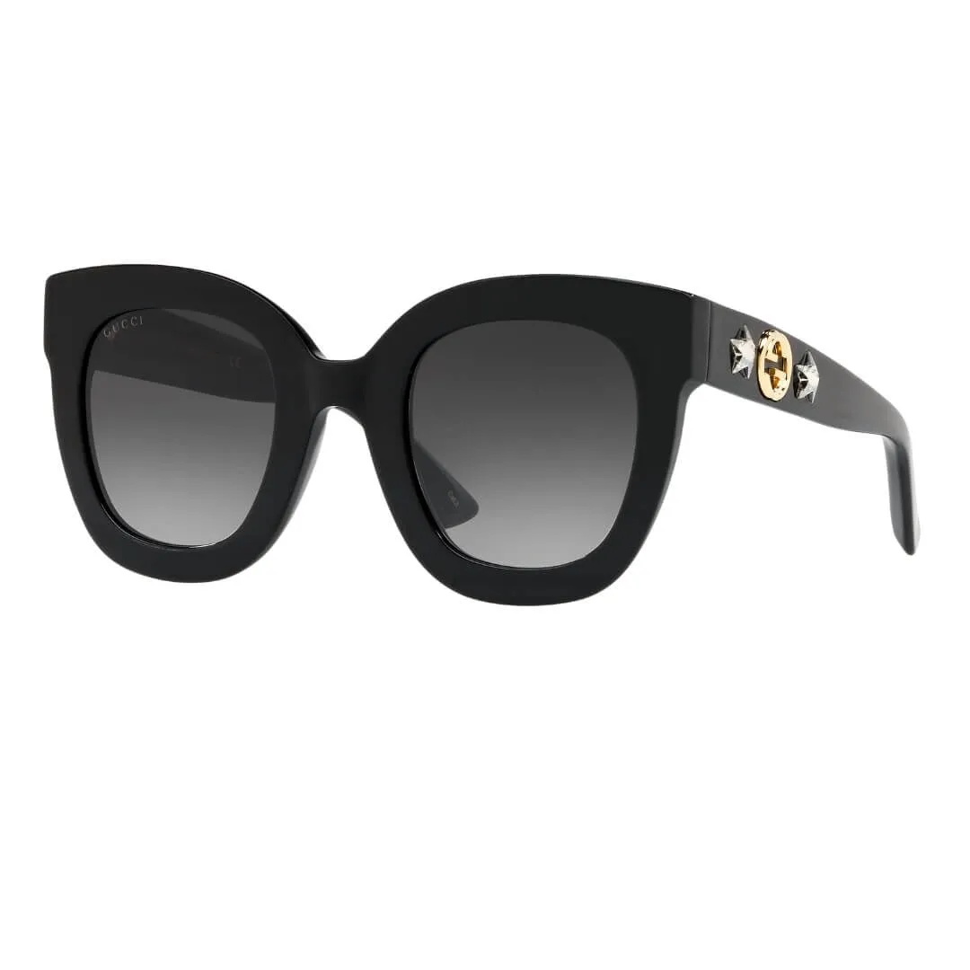 Dont Miss Hot Deals Gucci Gg0208S 001 WomenS Sunglasses - Black Frame, Grey Gradient Lenses