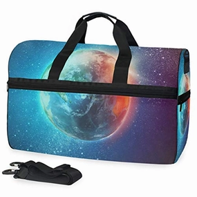Limited Stock Deals Shop Grab Now Gym Bag Magic Earth Planet Stars Space Universe Geography Sport Travel Duffel Bag With Shoes
