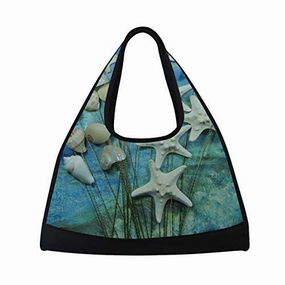 Gym Bag Seashell And Starfish Stems Women Yoga Canvas Duffel Bag Sports Tote Bags For Girls Exclusive Savings Event