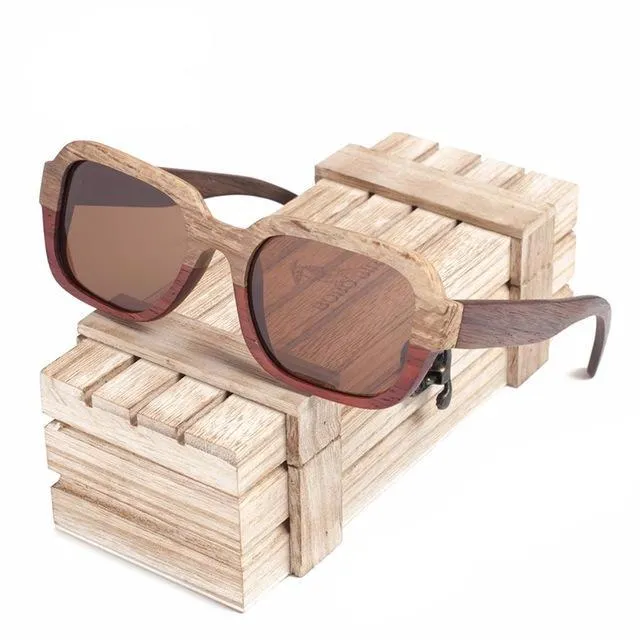 Save Today Only Today Only Savings Handmade Polarized Wood Sunglasses In Wood Gift Box - Grey,Brown