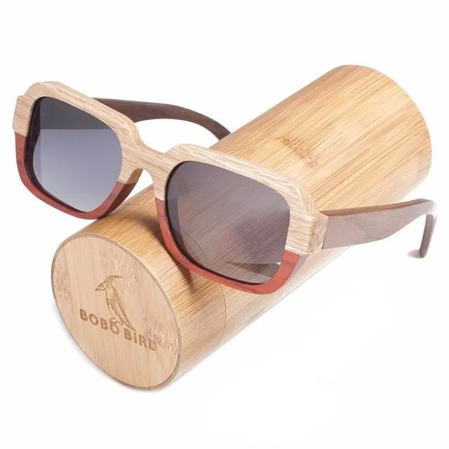 Flash Pick Today Handmade Polarized Wood Sunglasses In Wood Gift Box - Grey,Brown