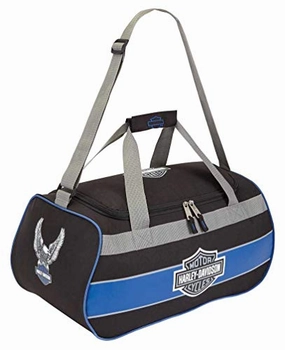 Harley-Davidson Bar & Shield Blue Trim Duffel Bag W/Strap 99418 Bluetrim Flash Discount Today