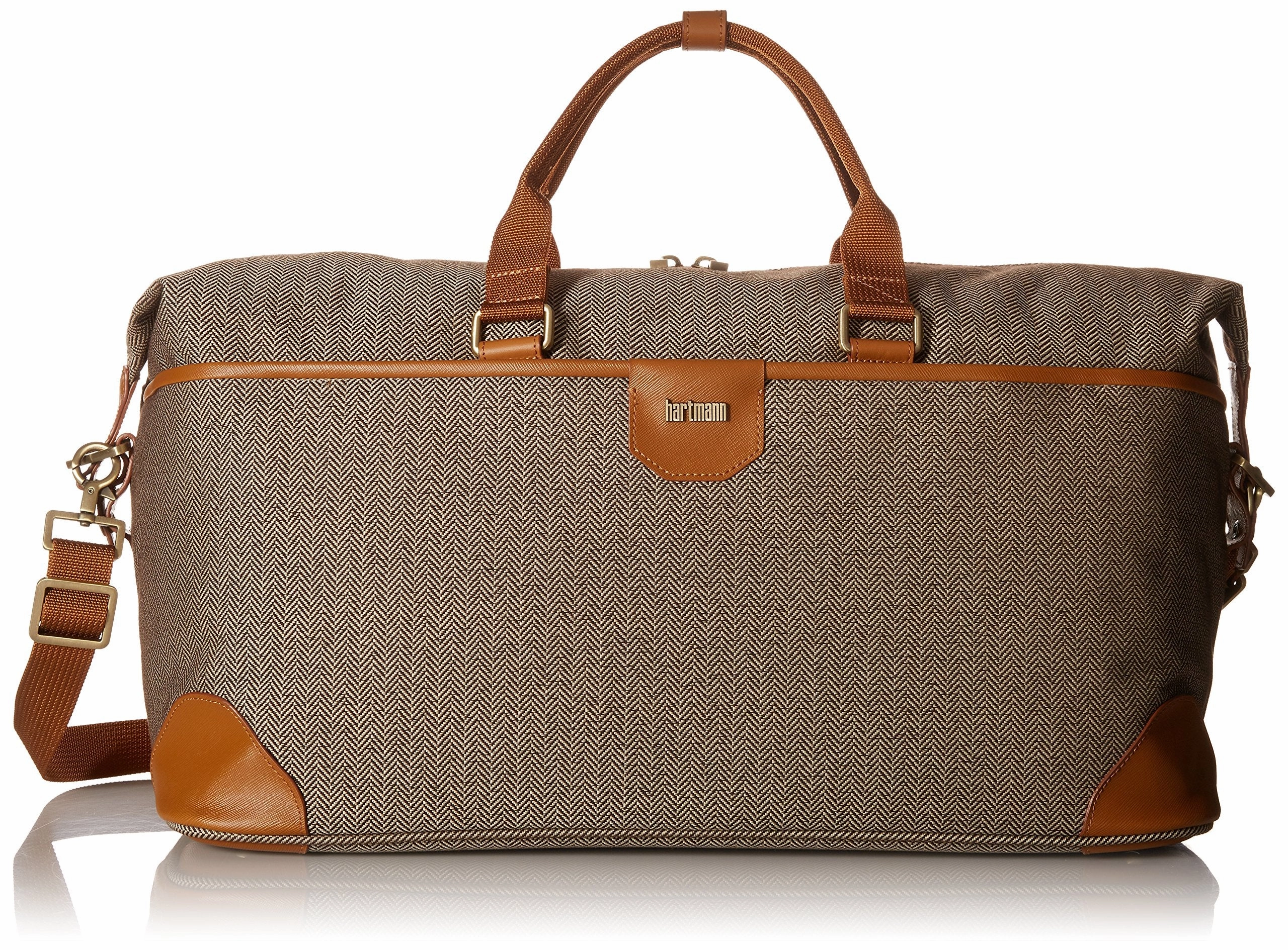 Hartmann Herringbone Luxe Softside Weekend Duffel, Terracotta Deal Frenzy Today Big Savings Alert