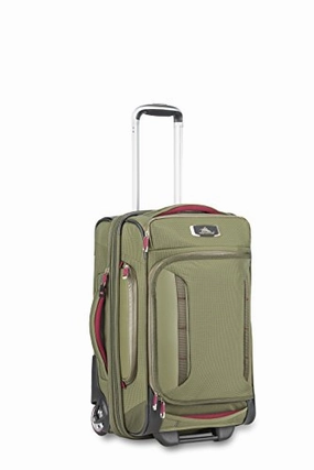 High Sierra At8 Wheeled Duffel Upright, Olive/Cranberry, 22" Biggest Savings Now Clearance Event Today