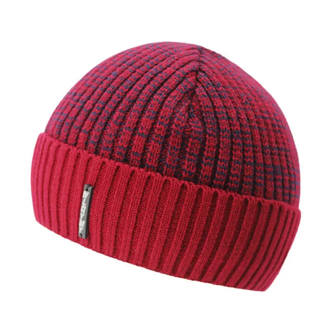 Trending Hot Picks Knitted Winter Beanie Hats For Men With Velvet Interior - Red,Dark Gray,Black,Light Gray,Coffee,Blue