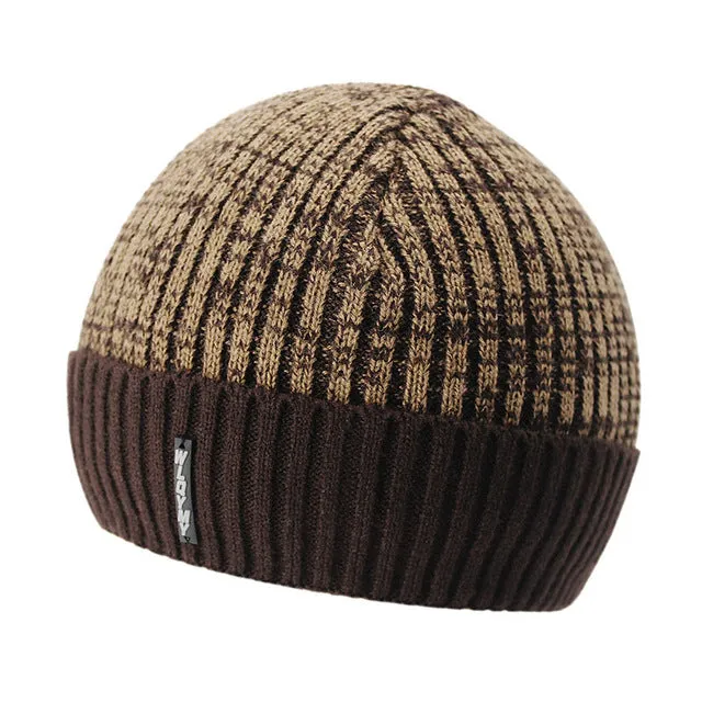 Todays Mega Savings Shop Save Big Knitted Winter Beanie Hats For Men With Velvet Interior - Red,Dark Gray,Black,Light Gray,Coffee,Blue