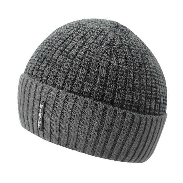 Clearance Event Today Knitted Winter Beanie Hats For Men With Velvet Interior - Red,Dark Gray,Black,Light Gray,Coffee,Blue