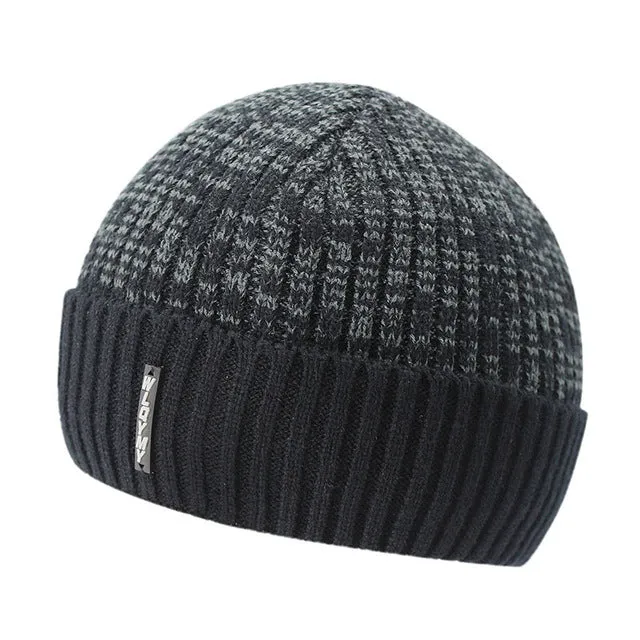 Special Price Today Special Deal Frenzy Knitted Winter Beanie Hats For Men With Velvet Interior - Red,Dark Gray,Black,Light Gray,Coffee,Blue