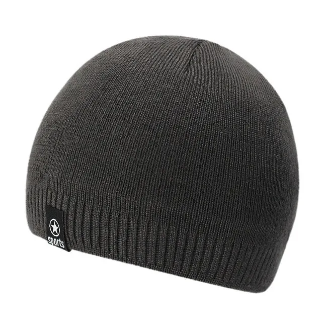 Hot Offer Frenzy Knitted Winter Beanie Hats For Women Men With Velvet Inside - Black,Red,Dark Gray,Dark Blue