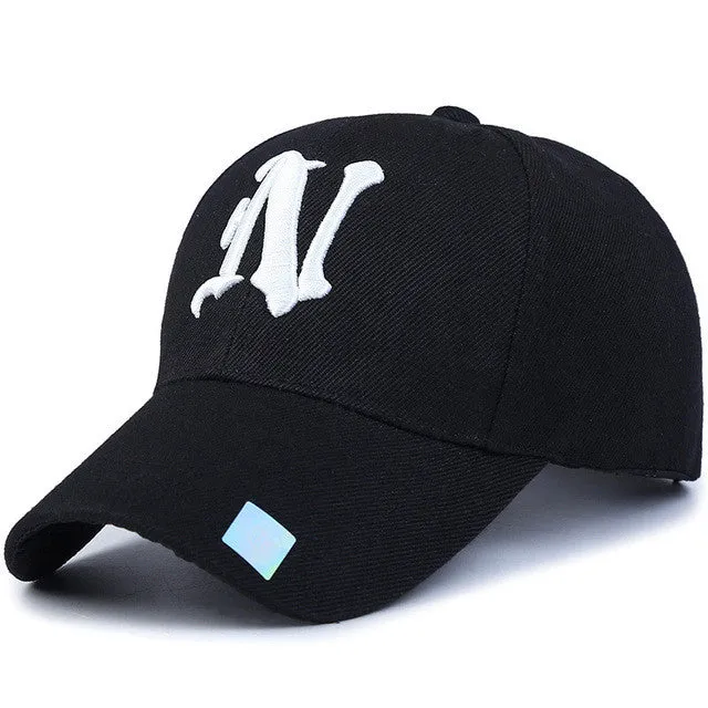 Hot Sale Alert Baseball Hats Solid Color N Letter Embroidered Cap For Men