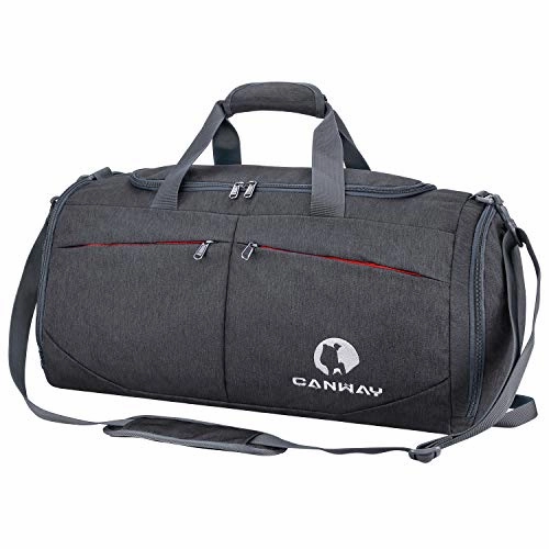 Hot Clearance Now Perfect Gift Sale Canway Sports Gym Bag, Travel Duffel Bag With Wet Pocket & Shoes Compartment?For Men Women, 45L, Lightweight
