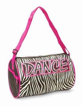 Dansbagz By Danshuz Zebra Dazzle Microfiber Duffel Bag, Black, Os Dont Miss Out