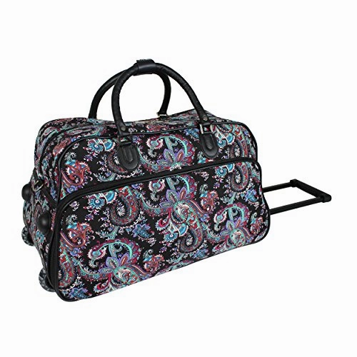 World Traveler 21-Inch Carry-On Rolling Duffel Bag, Paisley, One Size Trending Savings Now Limited Offer Alert