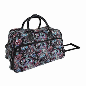 World Traveler 21-Inch Carry-On Rolling Duffel Bag, Paisley, One Size Trending Savings Now Limited Offer Alert