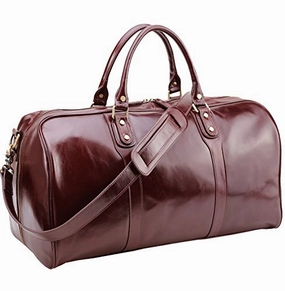 Polare 21" Real Italian Leather Weekender Travel Overnight Luggage Duffel Bag Special Offer Inside Hot Offer Frenzy