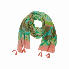 Hot Savings Alert Betty Barclay Green And Pink Printed Scarf