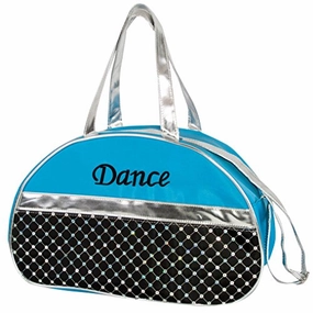 EndofWeek Deals Half Moon Bag Sequined With Silver Metallic Trim And Embroidered Dance Duffel Bag