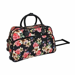 Save Today Only MustHave Clearance World Traveler 21-Inch Carry-On Rolling Duffel Bag, Flower Bloom, One Size