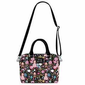 Grab Your Hot Pick Loungefly X Beauty And The Beast Belle Floral Print Duffel Purse (One Size, Black Multi)