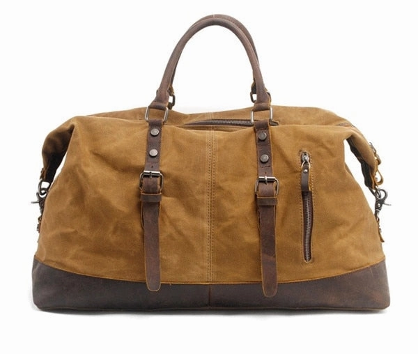 Save More Online Todays Hot Savings Mco Vintage Waxed Canvas Men Travel Duffel Large Capacity Oiled Leather Military Weekend Bag