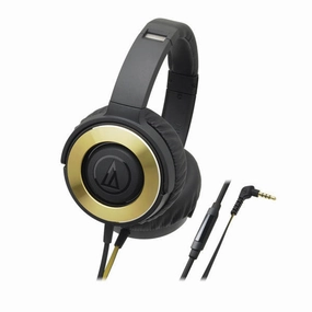 Limited Stock Alert Audio-Technica Ath-Ws550Is Black/Gold Solid Bass With In-Line Controls