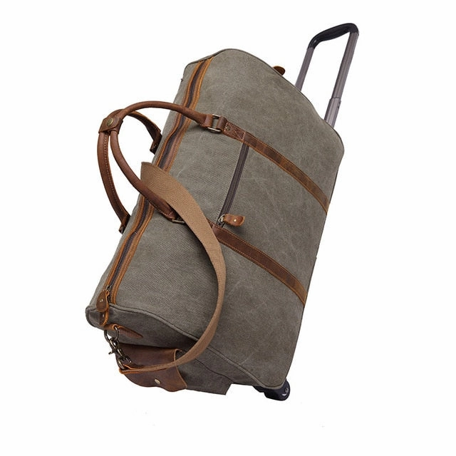 MustHave Deal Online Exclusive Savings Canvas Leather Men Travel Bags Carry On Luggage Bags Men Duffel Bags Travel Tote Large Weekend