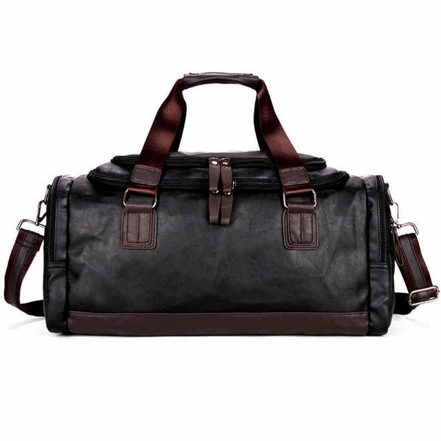Best Deal Online Vicuna Polo Large Capacity Men Travel Bags Simple Contrast Black Duffel Bag For Trip Casual Brand