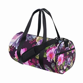 Hot Pick Deal Clearance Event Today Duffel Bag Watercolor Purple Floral Women Garment Gym Tote Bag Best Sports Bag For Boys