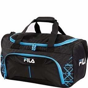 Hot Savings Alert Fila Fastpace Small Sports Duffel Gym Bag, Black/Blue, One Size