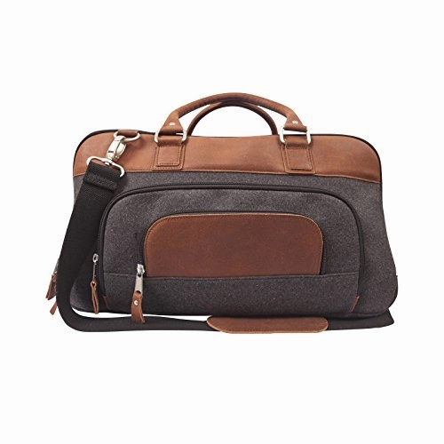 Canyon Outback Brody 18 Inch Wool And Leather Duffel Bag, Grey/Tan, One Size Weekend Specials MustShop Sale