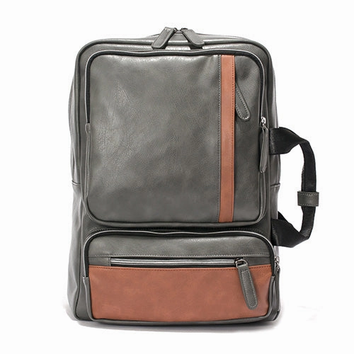 Grab It Before Gone Fashion Pu Leather Backpack For Men - Black,Gray
