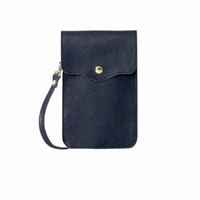 Italian Leather Crossbody Phone Pouch Navy Big Savings Event Clearance Alert Now