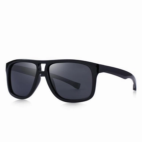 Clearance Blowout Men'S Polarized All Black Frame Fashion Sunglasses - Black,Blue,Red,Silver Lenses