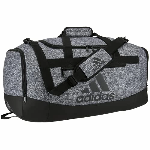 Shop Now Save Hot Sale Alert Adidas Defender 4 Medium Duffel Bag, Jersey Onix Grey/Black, One Size