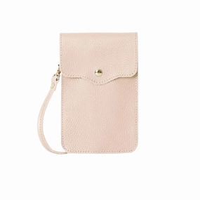 Hot Offer Frenzy Steal the Deal Now Italian Leather Crossbody Phone Pouch Smoke Rose