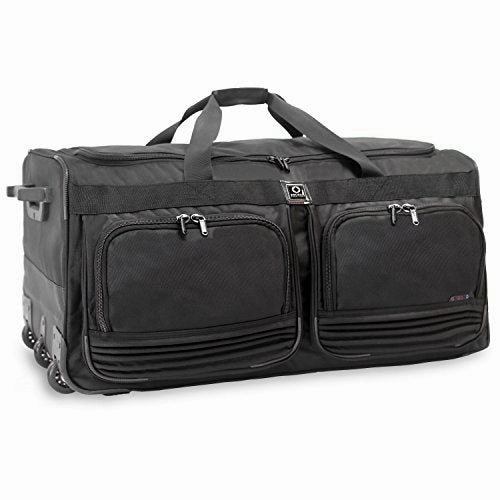 J World New York Brighton 33 Inch Rolling Duffel, Black Trending Savings Now Limited Time Offer