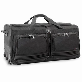 J World New York Brighton 33 Inch Rolling Duffel, Black Trending Savings Now Limited Time Offer