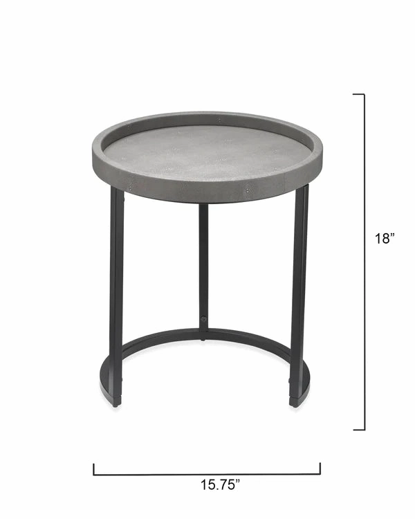 Jamie Young Company - Maddox Faux Shagreen Nesting Tables (Set of 3), Grey - LS20MADDSTGR Jamie Young Company Home