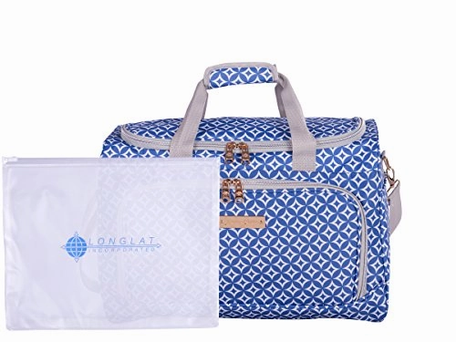 EndofWeek Deals Jenni Chan Colima 2-Piece Set 17" 311Bag Duffel Bag, Blue, One Size