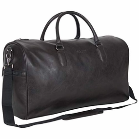 Kenneth Cole Reaction Port Stanley 20" Pebbled Vegan Leather Carry-On Duffel/Travel Duffle Bag, Brown, Dome Special Price Offer Save Big Today