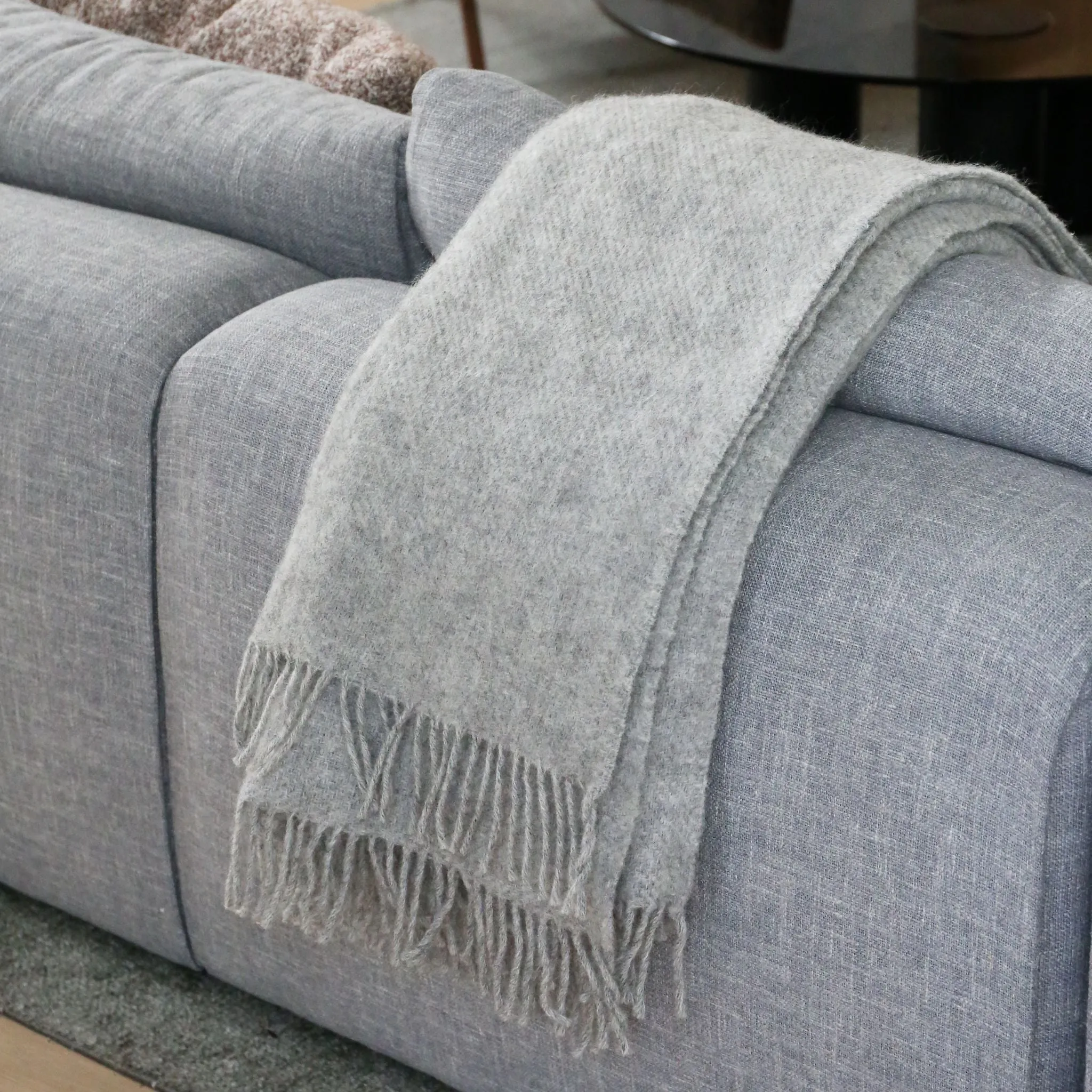 KLIPPAN Gotland Throw Blanket, Grey