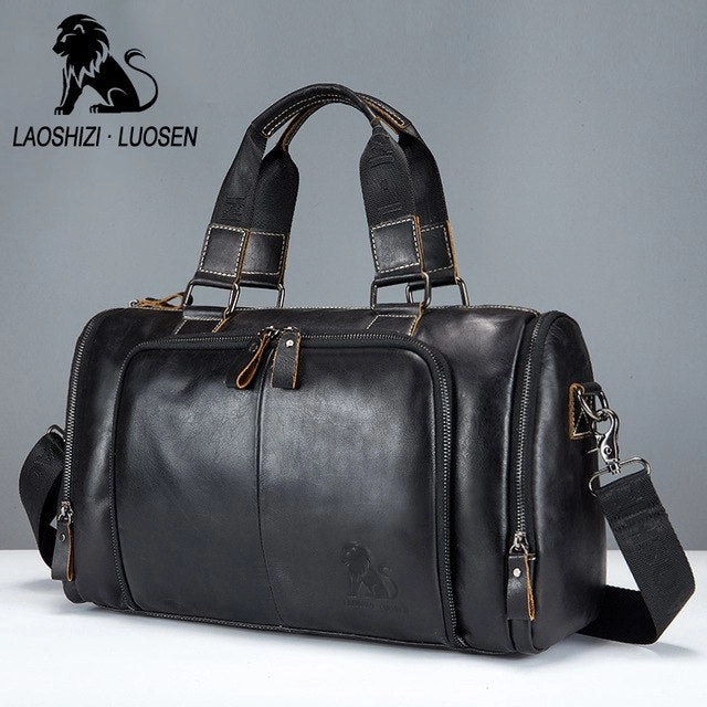Laoshizi Luosen Men'S Genuine Leather Handbag Men Travel Bags Large Capacity Big Male Duffel Grab Save Today Trending Offer Today