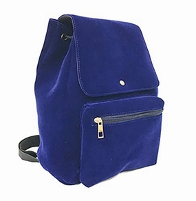 Todays Steal Trendy Flyer Backpack Travel Overnight Tote Duffel Purse Velvet (Navy)